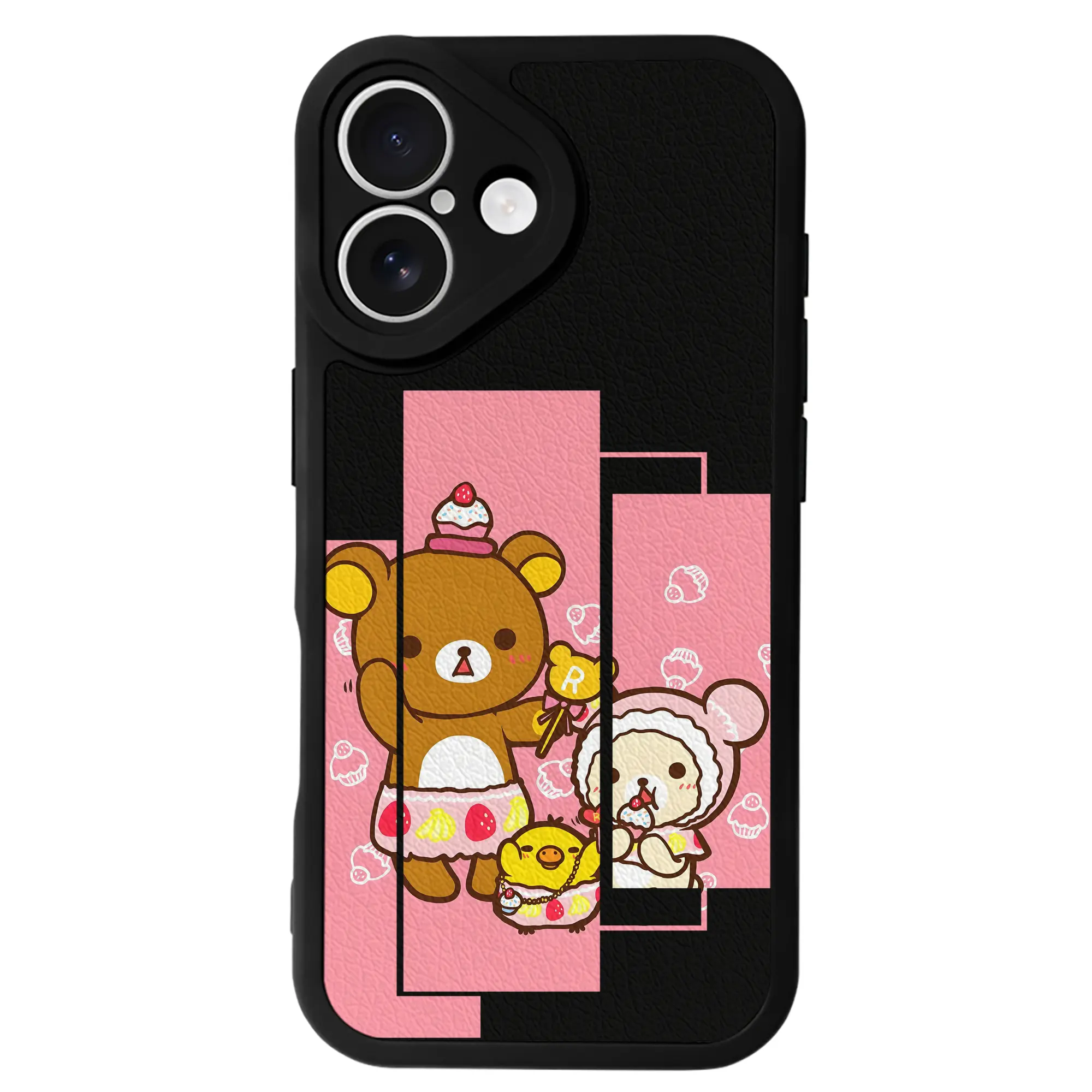 リラックマ (Rilakkuma) グッズ リラックマ (Rilakkuma) - IPhone 16シリーズ対応 ・ シリコンスマホケース ・ レザー調 ・ 高精度フィット ・ 耐衝撃 ・ ワイヤレス充電対応 ・ 精密カット